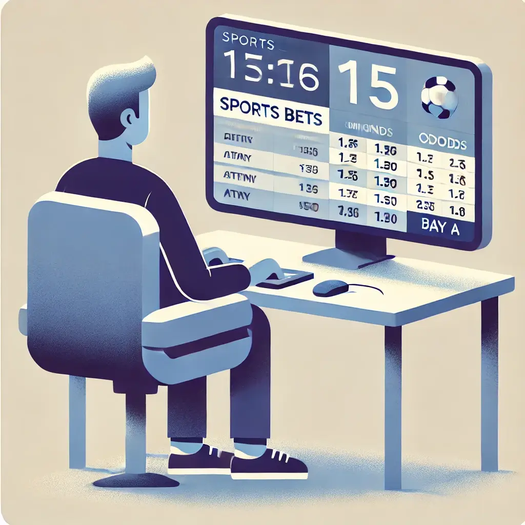 Person using sports betting app